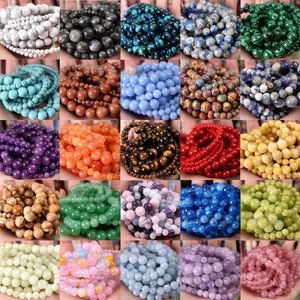 أحجار كريمة JD للبيع بالجملة حبات من الأحجار الطبيعية 4: 6 من عيار 8mm10mm و 12 من الخرز الدائري السائب عالي الجودة مثالي لصنع المجوهرات بنفسك - Product Image 4