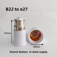 Adaptateur de base à vis en plastique B22 vers E27 E14 vers E27 et E40 vers E27 Extension de convertisseur à baïonnette pour lampes