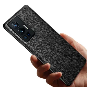 Telefoon Geval Zakelijke Lederen Back Cover Mobiele Telefoon Case Voor Vivo X70 Pro Plus Case