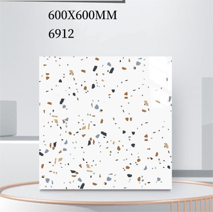 Piastrelle Moderne Opache 60x60cm in Stile Rustico <span class=keywords><strong>Bianco</strong></span> e Grigio, Antibatteriche e Antiscivolo per Interni di Case e Hotel - Product Image 1
