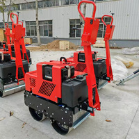 derrière le rouleau entièrement hydraulique Vibration roue unique Double tambour Mini compacteur à rouleaux de route