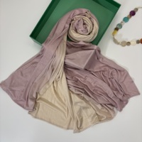 Le Plus Récent Foulard en Jersey Imprimé Double Face Respirant Doux Confortable Voile Solide Extensible Châle Luxueux Antidérapant Ombré Hijab en Jersey