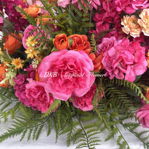 Sang trọng màu Hồng Nhân Tạo hoa trang trí lối đi hàng hoa hồng cảm ứng tự nhiên trung tâm đám cưới lối đi hoa bóng - Product Image 6