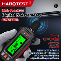 Medidor de Ruido HABOTEST HT72A/B, Detector de Decibelios, Instrumento de Detección de Ruido, Medidor de Nivel de Sonido Portátil, Negro/Rojo