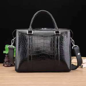 Sac à main de luxe en cuir véritable, mallette pour ordinateur portable, Style Crocodile, grande capacité, durable, - Product Image 1
