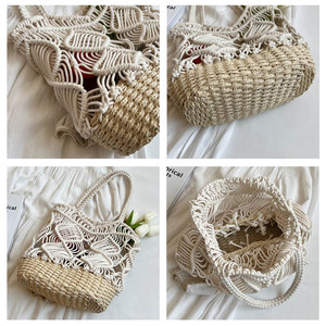Bolso de playa de rafia de ganchillo hecho a mano de lujo para mujer, <span class=keywords><strong>bolsos</strong></span> tejidos ahuecados, <span class=keywords><strong>bolsos</strong></span> de verano para mujer <span class=keywords><strong>2023</strong></span> - Product Image 5