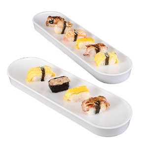 Platos y Vajillas de Sushi Modernos de Melamina, Ovalados, Blancos, Irrompibles, Ligeros y Ecológicos, Personalizados de Fábrica - Product Image 1