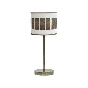 Lámpara de mesa de cuero y madera oscura, 1xE14, dimensiones 43x17x17 cm, ideal para iluminación decorativa y funcional. - Product Image 1