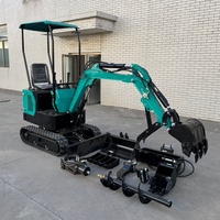 Livraison gratuite, mini-excavatrice de 1,2 tonne, Euro 5 CE EPA, micro-pelle multifonctionnelle, aménagement paysager, mini-excavatrice tout-terrain