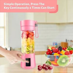Blender portable rechargeable de 380 ml, mixeur à jus fraîchement pressé, sécurité personnelle, 6 lames, petit presse-agrumes électrique - Product Image 2