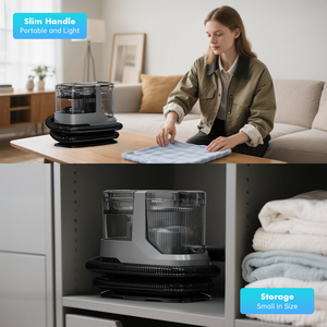 เครื่องทำความสะอาดพรมและเบาะแบบไร้สายอเนกประสงค์แบบพกพาเครื่องทำความสะอาดคราบแบบสุญญากาศสำหรับทำความสะอาดคราบเปียกแบบแห้ง - Product Image 4