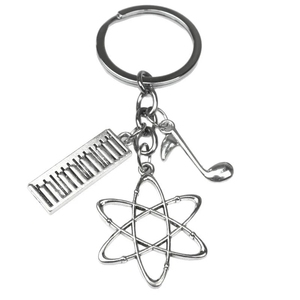 Porte-clés multi-breloques en gros, clavier de piano, note de musique, pendentif cœur, pour cadeau d'amoureux de la musique - Product Image 1