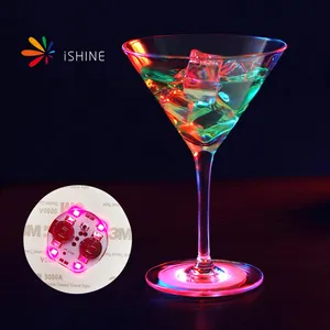 Neon Bar Coaster özel Logo ışığı aydınlatma şarap etiketi içecek Led Sticker şişe lamba özelleştirilmiş Strobe ışıkları şişeler için