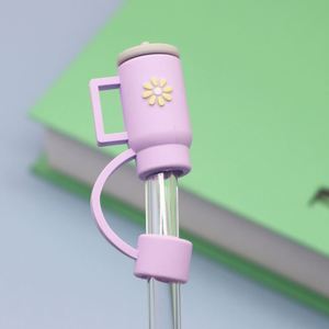 Tapones de silicona personalizados para pajitas, accesorios bonitos compatibles con vasos, cubierta para asa y pajita, se ajustan a la taza - Product Image 3