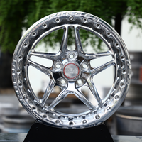 Jantes Beadlock forgées 17x10 17x10.5 5x114.3 entièrement polies en aluminium 6061 T6 certifiées DOT pour Mustang GT S550, jantes de rue et de piste