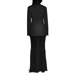 Autumn New Elegant Fashionable Temperament Office Solid Color & Mesh Skirt Two Piece <b>Set</b> for Women Fashion - Product Image 3