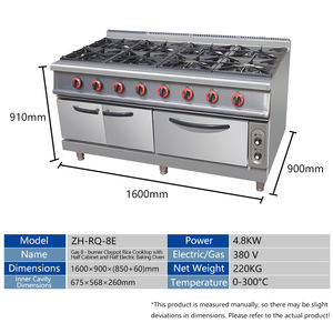 휴대용 8 버너 가스 전기 스토브 고용량 빠른 난방 스테인레스 스틸 플라스틱 1500W 호텔 레스토랑 요리 - Product Image 2