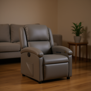 Sillón Reclinable de Masaje de Piel Sintética Gris, para Uso Doméstico, con Control Remoto Inalámbrico - Product Image 2