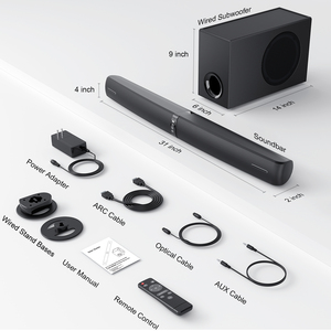 Soundbar 2.1ch con <span class=keywords><strong>Subwoofer</strong></span> e Sistema Surround Wireless Compatibile con Home Theater, Barre Sonore <span class=keywords><strong>per</strong></span> <span class=keywords><strong>TV</strong></span> - Product Image 6