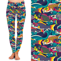Leggings décontractés taille haute pour femme et fille, imprimé animaux marins multicolores, fournisseur professionnel chinois