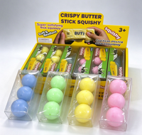En gros Jouet Squishy en forme de bâton de beurre croustillant avec cœur en boule de riz croustillante en TPR, à rebond lent, anti-stress, sensoriel, boîte de présentation en vrac