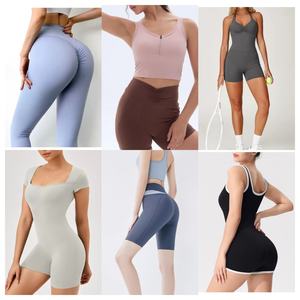 Nahtloses ärmelloses, eng anliegendes Kleidungs stück für Damen Stilvoller, rücken freier, eng anliegender, einteiliger, atmungsaktiver Overall - Product Image 1