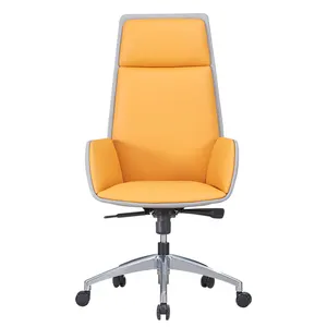 تصنيع الجملة كرسي مكتب تنفيذي جلد حقيقي مرتفع الظهر كرسي مدير حديث من الجلد