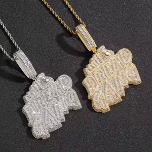 Colgante de Plata de Ley 925 con Moissanita, Collar de Moda Hip Hop Iced, Amuleto de Diseño, Accesorio de Streetwear - Product Image 5