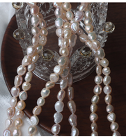 Perles d'eau douce baroques naturelles de qualité AA de 6 mm, couleur rose-orange/rose-violet, 40-41 cm, perles lâches à trou droit