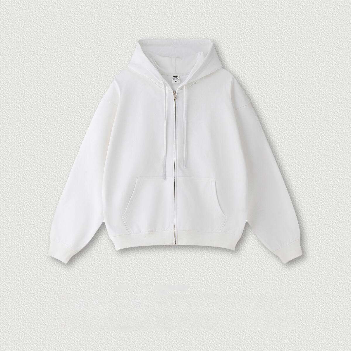 Sweat à capuche à fermeture éclair--dents blanches