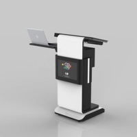 Pupitre réglable en hauteur, support simple pour ordinateur portable avec roulettes et table électrique, podium de présentation audiovisuelle