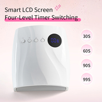 Lampe à ongles UV LED rechargeable 96W sans fil, séchoir à vernis gel indolore avec 4 réglages de minuterie, capteur intelligent et écran LCD numérique