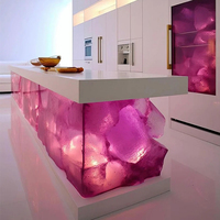 Comptoir de bar sur mesure pour restaurant, surface solide, design moderne, poste de travail pour barman