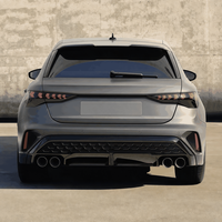 Spoiler Diffuser Bumper Belakang Gloss Black Carbon Fiber Look untuk Audi A3 S3 8Y PA 2025-2027