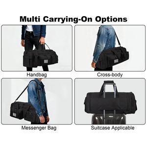 Borsa da Viaggio Sportiva Impermeabile Trailpop 50L con Logo Personalizzato, Borsone Nero da Palestra per Uomo - Product Image 3