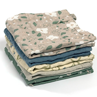 Serviette de bain pour bébé en tissu mousseline de coton biologique personnalisé à 6 couches, essentiels pour nouveau-nés, super absorbante, serviettes pour bébés