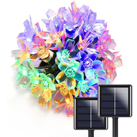 עמיד למים IP65 LED שמש אורות גן בחוץ מסיבת חג המולד חג מולד דובדבן פריחת פיות חתונה מנורת פאטיו מחרוזת