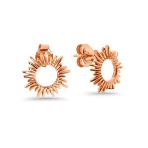 Boucles d'oreilles en argent Gemnel or 18K, minimaliste, bijoux fantaisie, étoile rafale soleil 925 - Product Image 5