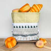 2 pièces/boîte Sacs de conservation alimentaire en coton/lin et cire d'abeille pour pain et fruits, réutilisables, écologiques, motif floral, avec fermeture éclair