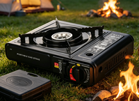 Réchaud à gaz butane portable coupe-vent à flamme réglable pour le camping en plein air