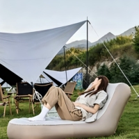 Canapé gonflable portable pliable pour le camping avec dossier, idéal pour les festivals en plein air et l'usage domestique