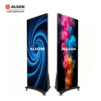 Écran d'affichage LED mobile ALSON pour intérieur P2.5 P3 P4, écran d'affichage numérique publicitaire avec roues