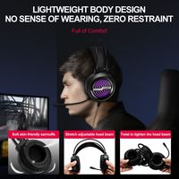 H130 Headset Gaming Berkabel Over Ear RGB dengan Mikrofon Stereo Bass Peredam Kebisingan untuk PC Laptop