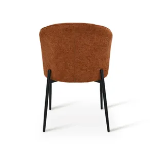 <span class=keywords><strong>Chaise</strong></span> <span class=keywords><strong>de</strong></span> salle à manger <span class=keywords><strong>de</strong></span> cuisine ergonomique en tissu capitonné <span class=keywords><strong>cognac</strong></span> avec pieds en métal - Product Image 3