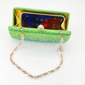 Avondtas voor dames, bruiloft, feest, glitter, strass, cocktail, gala, handtas, sprankelende strik, ketting, clutch - Product Image 3