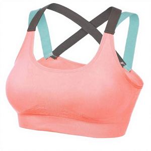 OEM Customized XL Size Women's High Support Breathable Stretch Comfortable Eco-Friendly Reversible Seamless Strappy Fitness Bra - Product Image 2
