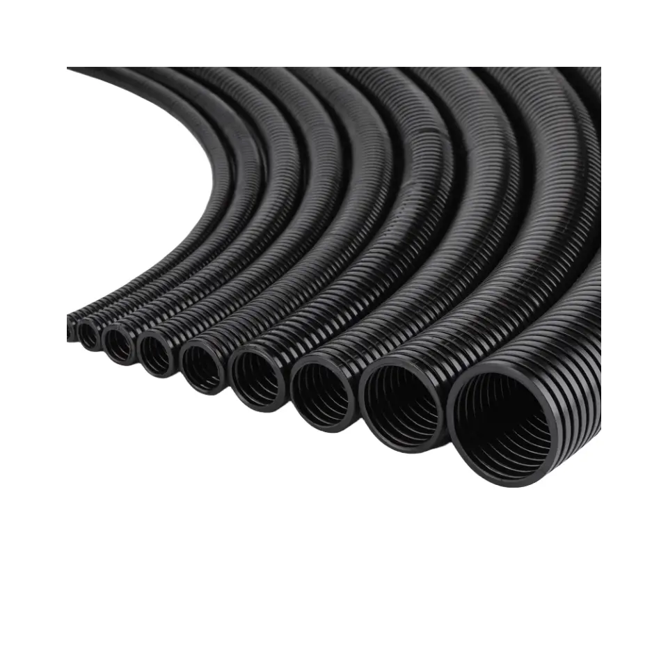 Tubo de mangueira flexível de plástico PA, preço de fábrica, tubo de nylon natural, tubo de corrugado, tubo de corrugado
