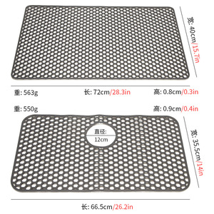 Silicone Kitchen Sink Mat Honeycomb Drain Pad Gray 72x40 Cm Anti Slip Food Grade For Fruits Vegetables - Product Image 4