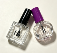 Botellas Cuadradas de Vidrio Transparente para Esmalte de Uñas con Aplicador de Pincel, Frascos Recargables Vacíos para Esmalte de Uñas y Pegamento para Pestañas
