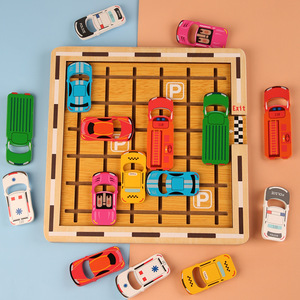 Rompecabezas de estacionamiento de automóviles de <span class=keywords><strong>madera</strong></span> para niños, juguete educativo para entrenar el pensamiento lógico matemático y el rompecabezas - Product Image 5